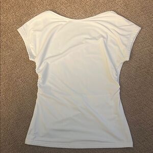 Princess Polly White Asymmetrical Fitted Cap Sleeve Tee